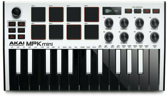 Claviatură MIDI Akai MPK mini MK3 WH - 3