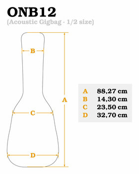 Tasche für Konzertgitarre, Gigbag für Konzertgitarre Ortega ONB12 Tasche für Konzertgitarre, Gigbag für Konzertgitarre Schwarz-Braun - 3