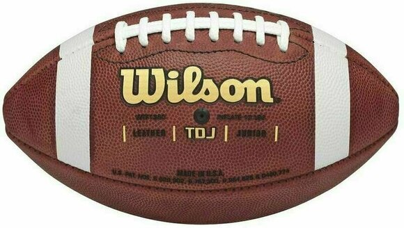 Американски футбол Wilson TDJ Leather Football JR Кафяво Американски футбол - 2