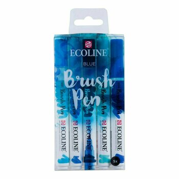 Marqueur Ecoline Brush pen X7 Stylos aquarelle Blue 5 pièces - 2