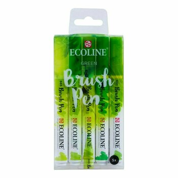 Marker Ecoline Brush pen X9 Акварел фломастери Green 5 Ком - 2