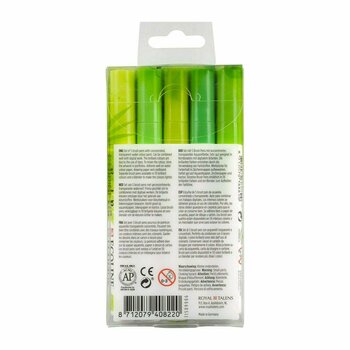 Marker Ecoline Brush pen X9 Акварел фломастери Green 5 Ком - 3