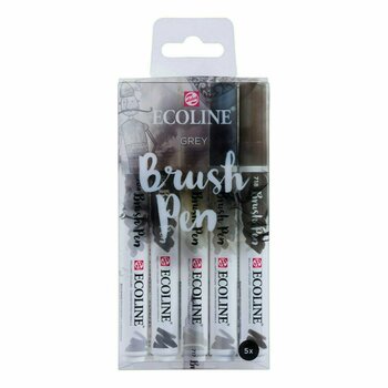 Markeerstift Ecoline Brushpen Brush Pen Grey 5 pcs - 2