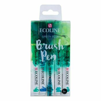 Μαρκαδόρος Ecoline Brush pen X10 Ακουαρέλα στυλό Green Blue 5 Τεμ. - 2