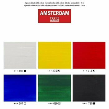 Акрилна боя Amsterdam Комплект акрилни бои 6 x 20 ml - 6
