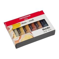 Acrylic Paint Amsterdam General Selection Set of Acrylic Paints Metallics 6 x 20 ml - 1