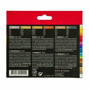 Colore acrilico Amsterdam Set di colori acrilici 6x20 ml Metallics - 4