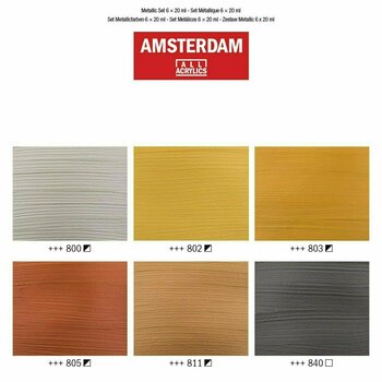 Colore acrilico Amsterdam Set di colori acrilici 6x20 ml Metallics - 6
