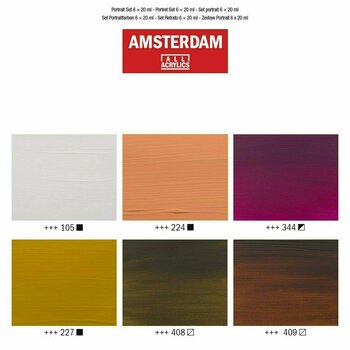 Akrilna boja Amsterdam Set akrilnih boja 6 x 20 ml Portrait Colors - 5