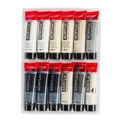 Акрилна боя Amsterdam General Selection Комплект акрилни бои Greys 12 x 20 ml - 2