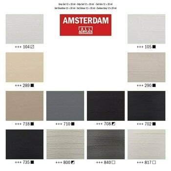 Акрилна боя Amsterdam Комплект акрилни бои 12 x 20 ml Greys - 6