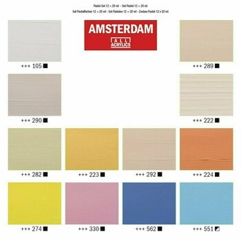 Farba akrylowa Amsterdam Zestaw farb akrylowych 12 x 20 ml Pastel - 6