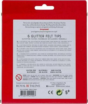 Felt-Tip Pen Bruynzeel Glitter Felt Tips 6 Markers 6 pcs - 2