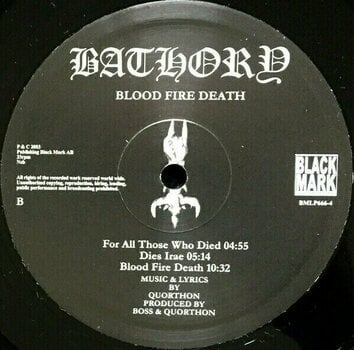 Vinyl Record Bathory - Blood Fire Death (LP) - 3