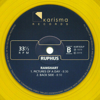 Disco de vinilo Ruphus - Ranshart (Reissue) (Yellow Coloured) (LP) - 3