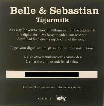 Vinyl Record Belle and Sebastian - Tigermilk (LP) - 4
