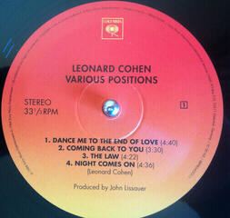 Вінілові платівки Leonard Cohen - Various Positions (Reissue) (LP) - 1