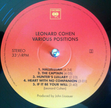 Vinyl Record Leonard Cohen Various Positions (LP) - 3