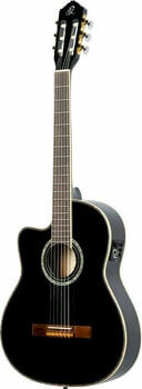 Gitara klasyczna z przetwornikiem Ortega RCE145LBK 4/4 Czarny - 3