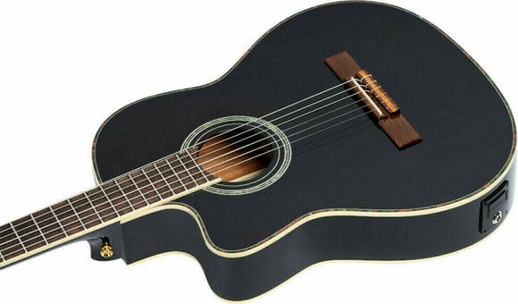 Gitara klasyczna z przetwornikiem Ortega RCE145LBK 4/4 Czarny - 8