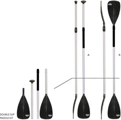SUP Paddle Bravo Double SUP Paddle Kit - Alu SUP Paddle - 2