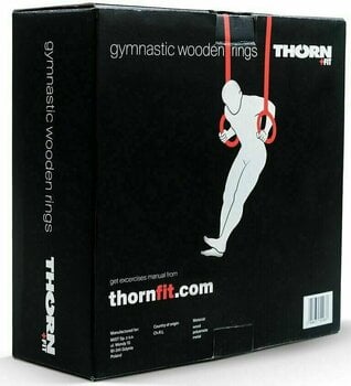 Závesný systém Thorn FIT Wood Gymnastic Rings with Straps Čierna Závesný systém - 4