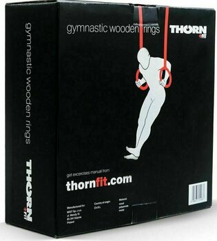 Оборудване за обучение на окачване Thorn FIT Wood Gymnastic Rings with Straps Червен Оборудване за обучение на окачване - 4