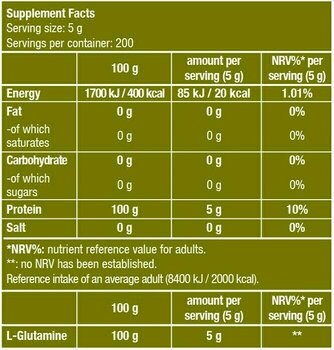 Amino Acid / BCAA BioTechUSA 100% L-Glutamine No Flavour 240 g Amino Acid / BCAA - 2