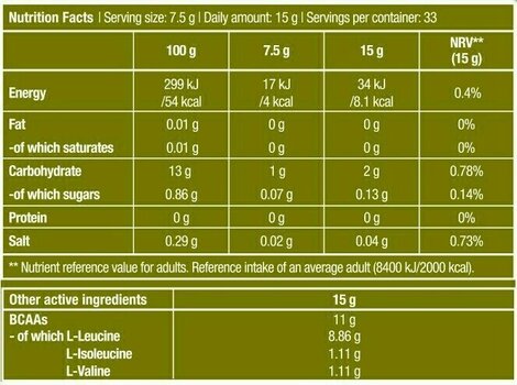 Aminozuren / BCAA BioTechUSA BCAA 8:1:1 Cola 250 g Aminozuren / BCAA - 2