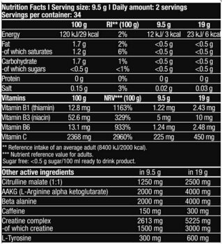 Anabolizantes y Estimulantes Pre-entrenamiento BioTechUSA Black Blood NOX+ Naranja roja 330 g Anabolizantes y Estimulantes Pre-entrenamiento - 2