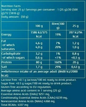 Isolate proteina BioTechUSA Iso Whey Zero Natural Căpșuni 500 g Isolate proteina - 2