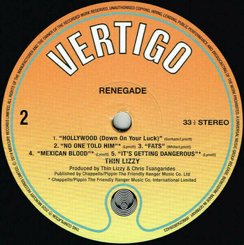 Vinyylilevy Thin Lizzy - Renegade (LP) - 4