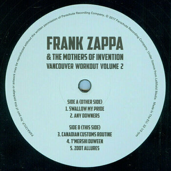 Vinyl Record Frank Zappa - Vancouver Workout (Canada 1975) Vol2 (Frank Zappa & The Mothers Of Invention) (2 LP) - 6
