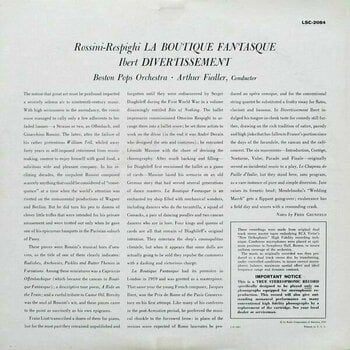 Hanglemez Arthur Fiedler - Rossini-Respighi: La Boutique Fantasque & Ibert: Divertissement (200g) (LP) - 2