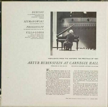 Vinyylilevy Arthur Rubinstein - Highlights From Rubinstein at Carnegie Hall (200g) (LP) - 2