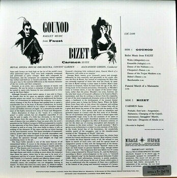 Vinylskiva Alexander Gibson - Gounod: Faust - Ballet Music / Bizet: Carmen - Suite (200g) (45 RPM) - 2
