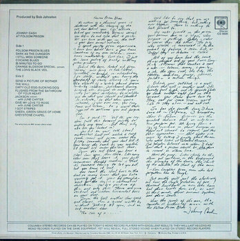 Vinyl Record Johnny Cash - At Folsom Prison (LP) - 2
