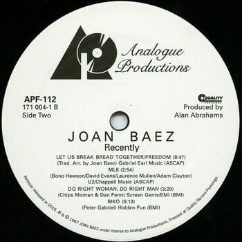 Vinylplade Joan Baez - Recently (LP) (200g) - 3