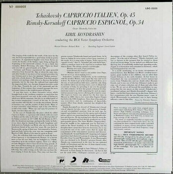 Disco in vinile Kiril Kondrashin - Tchaikovsky / Rimsky-Korsakoff: Capriccio Italien Espagnol (200g) (LP) - 4