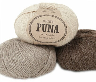 Fios para tricotar Drops Puna Natural Mix 04 Taupe Fios para tricotar - 2