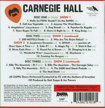 CD musique Frank Zappa - Carnegie Hall (Live) (3 CD) - 5