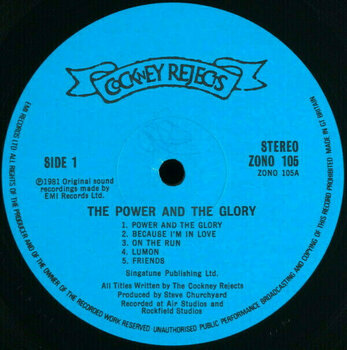 Vinyl Record Cockney Rejects - The Power & The Glory (LP) - 3