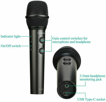 Mikrofon til smartphone BOYA BY-HM2 - 6