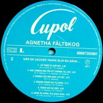 Disco in vinile Agnetha Faltskog - Nar En Vacker Tanke Blir En Sang (LP) - 3