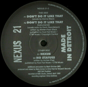 Vinyylilevy Nexus 21 - Made In Detroit (12" Vinyl) - 3