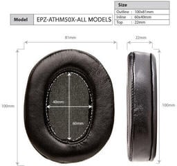 Oreillettes pour casque Earpadz by Dekoni Audio EPZ-ATHM50X-VL  ATH-M Series- ATH-M50x Black Oreillettes pour casque - 4