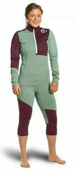 Hanorace Ortovox Fleece Light Zip Neck W Green Forest Blend M Hanorace - 3