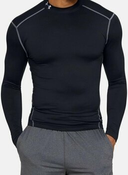 Running t-shirt with long sleeves Under Armour ColdGear Armour Compression Mock Black M Running t-shirt with long sleeves - 3