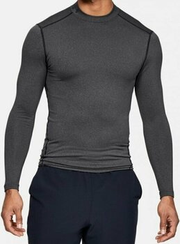 Running t-shirt with long sleeves Under Armour ColdGear Armour Compression Mock Grey M Running t-shirt with long sleeves - 3