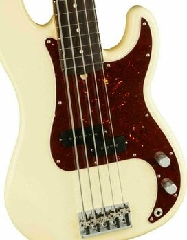 5-string Bassguitar Fender American Professional II Precision Bass V RW Olympic White - 4